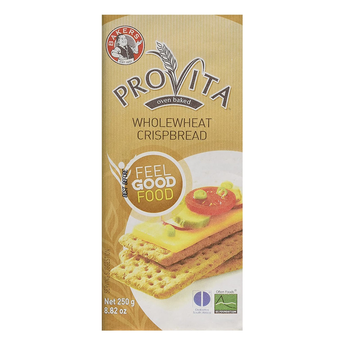 Buy Bakers Provita Wholewheat Crispbread - 250 gm