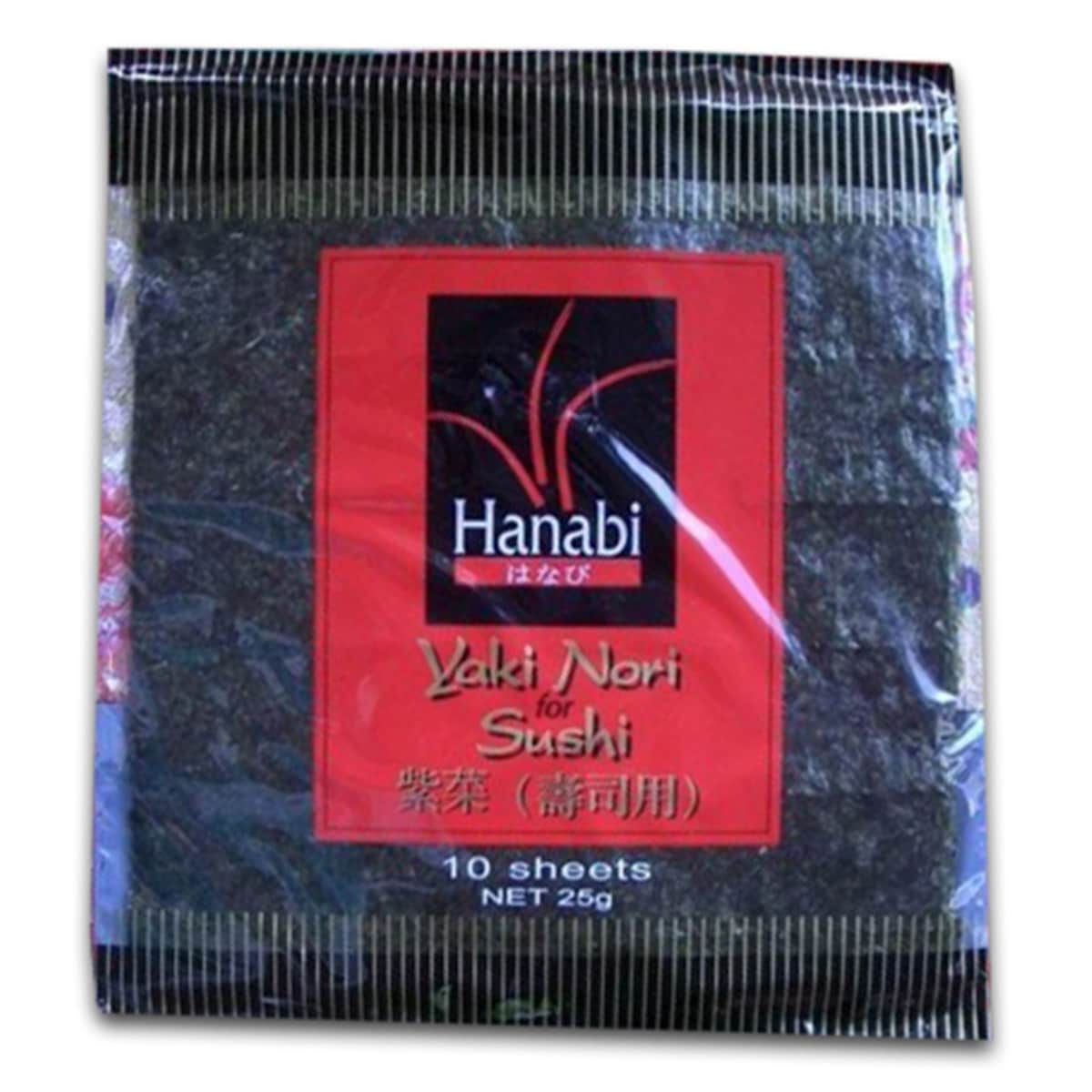 Buy Hanabi Roasted Seaweed Yaki Nori Sheets for Sushi 10 Sheets - 25 gm