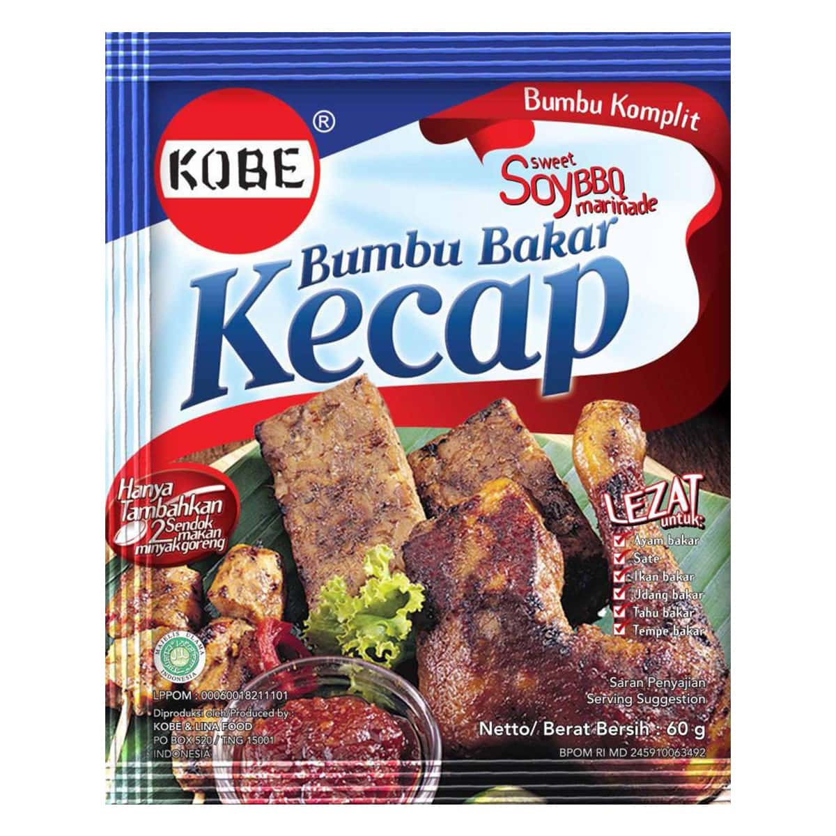 Buy Kobe Bumbu Bakar Kecap (Sweet Soy BBQ Marinade Mix) - 60 gm