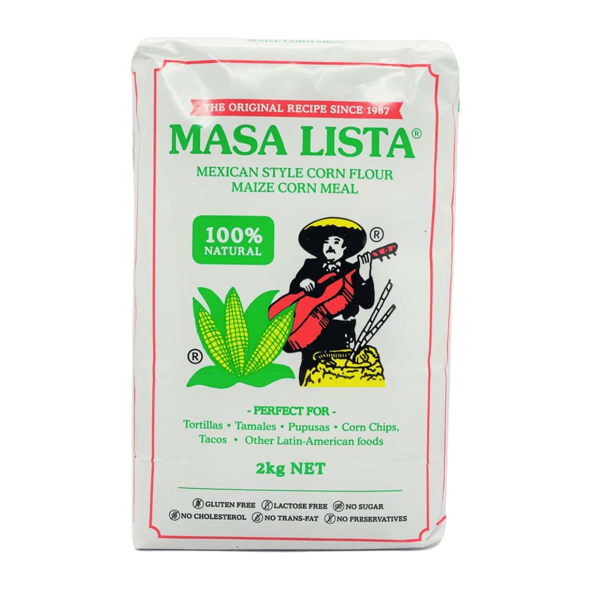 Buy Masa Lista Maxican Style Corn Flour (Maize Corn Meal) 100% Natural - 2 kg
