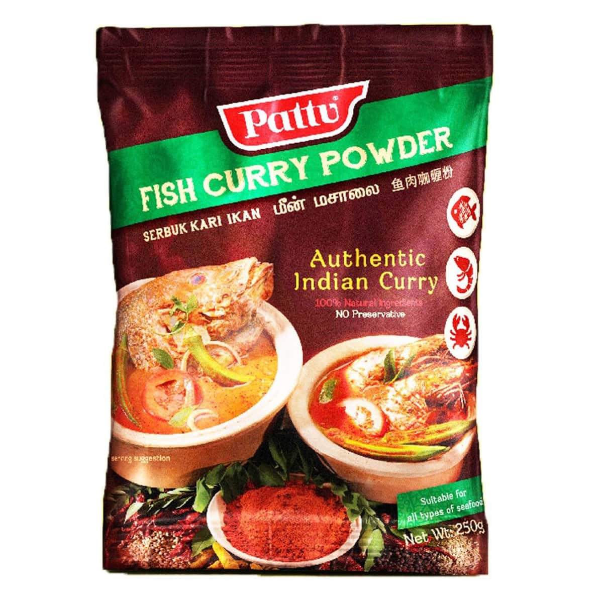 Buy Pattu Fish Curry Powder (Serbuk Kari Ikan) - 250 gm