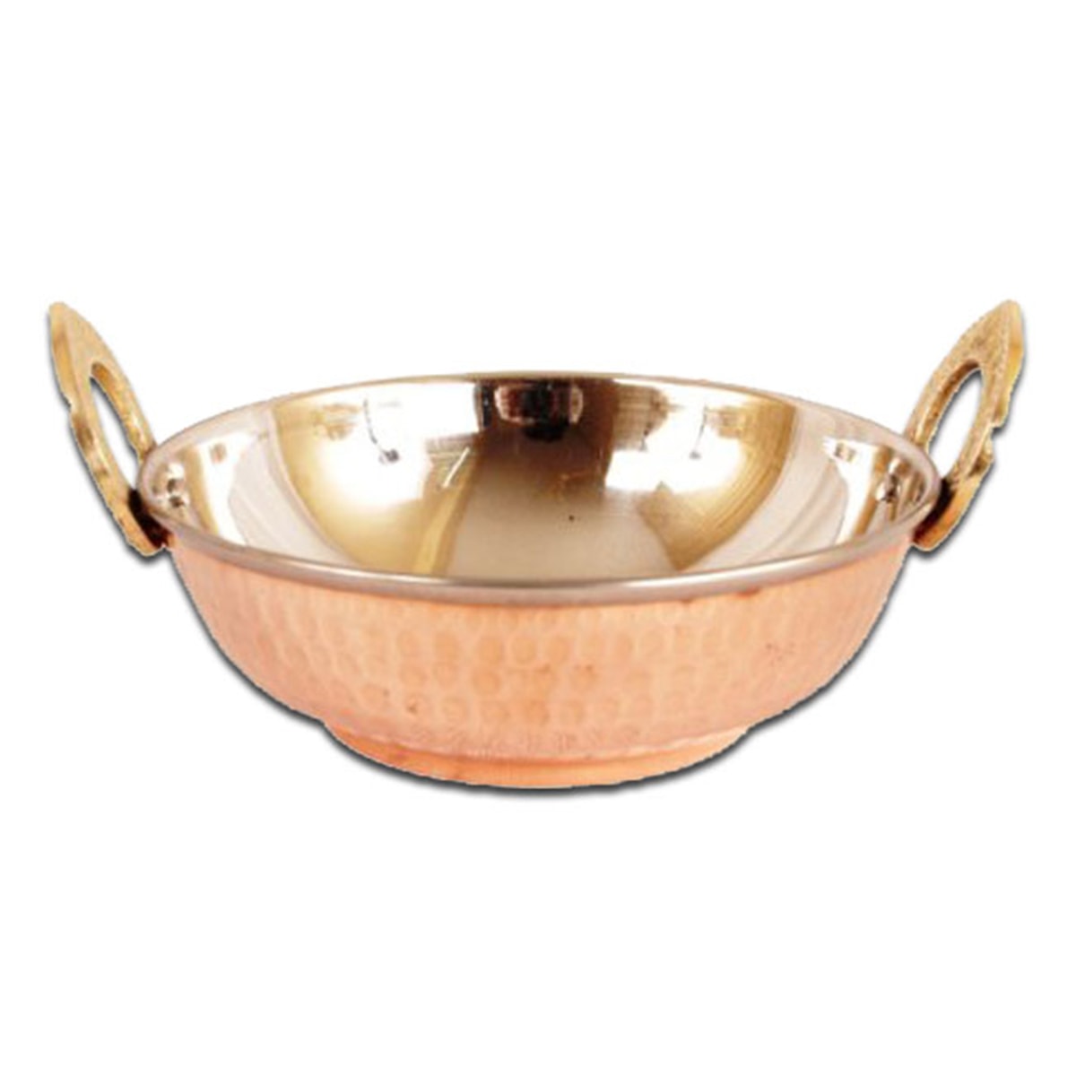 Buy IAG Products Copper and Steel Serving Wok (Kadai) with Handle - 235 gm