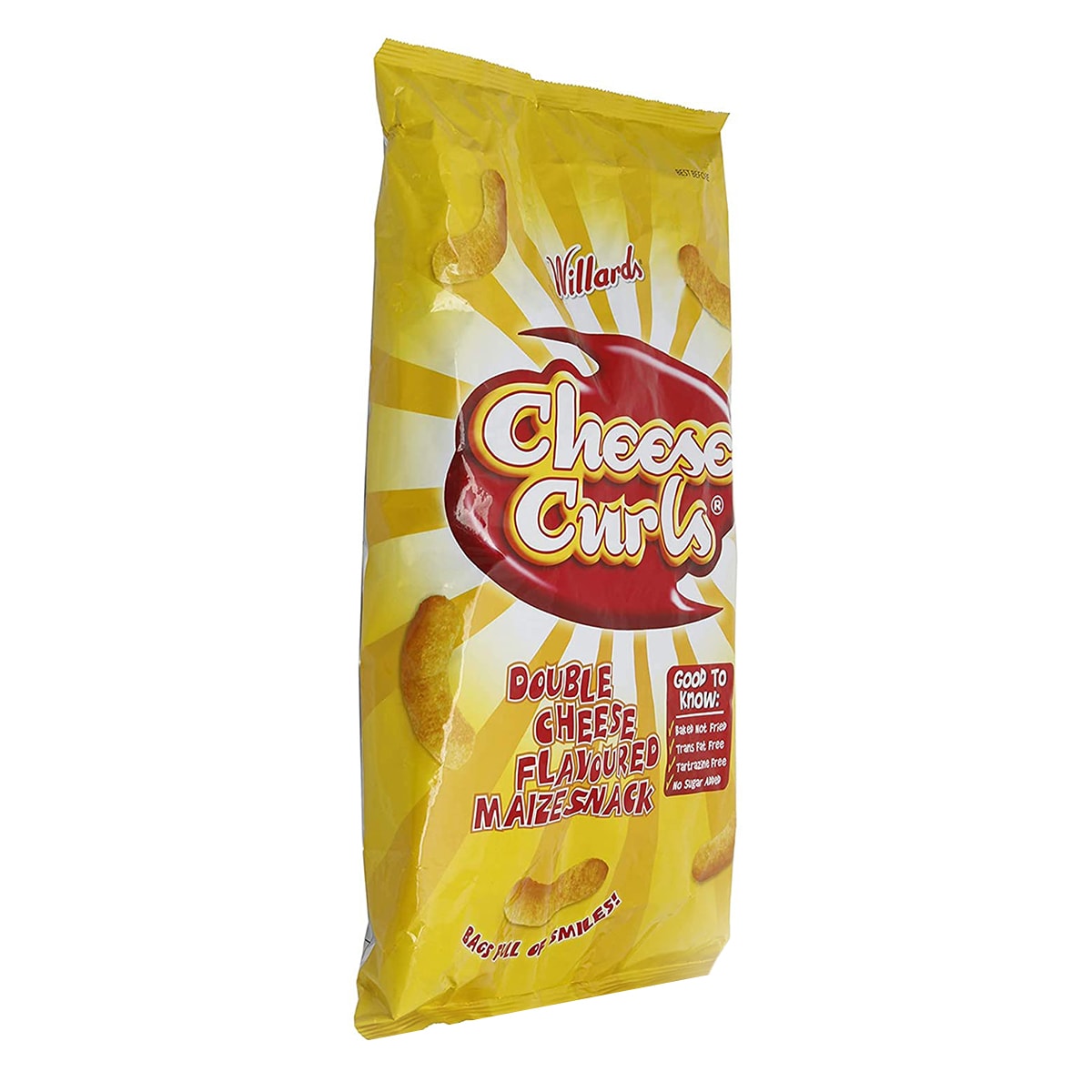 Buy Willards Cheese Curls Double Cheese Flavoured Maize Snack - 150 gm